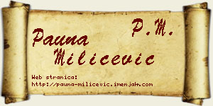 Pauna Milićević vizit kartica